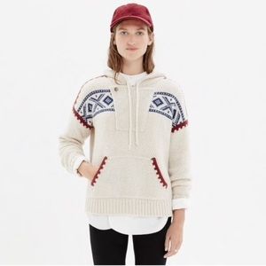 MADEWELL Fair Isle Alpaca Pullover Hooded Sweater S